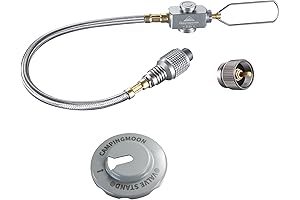CAMPINGMOON Propane to Butane Stove Adapter with Hose Valve Converts 16oz/1Lb Small...
