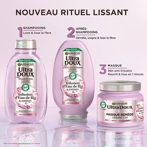 Shampoing Lissant Cheveux Longs Infusion Eau De Riz Et Amidon Ultra Doux Garnier Le Flacon De 200ml - vue 5