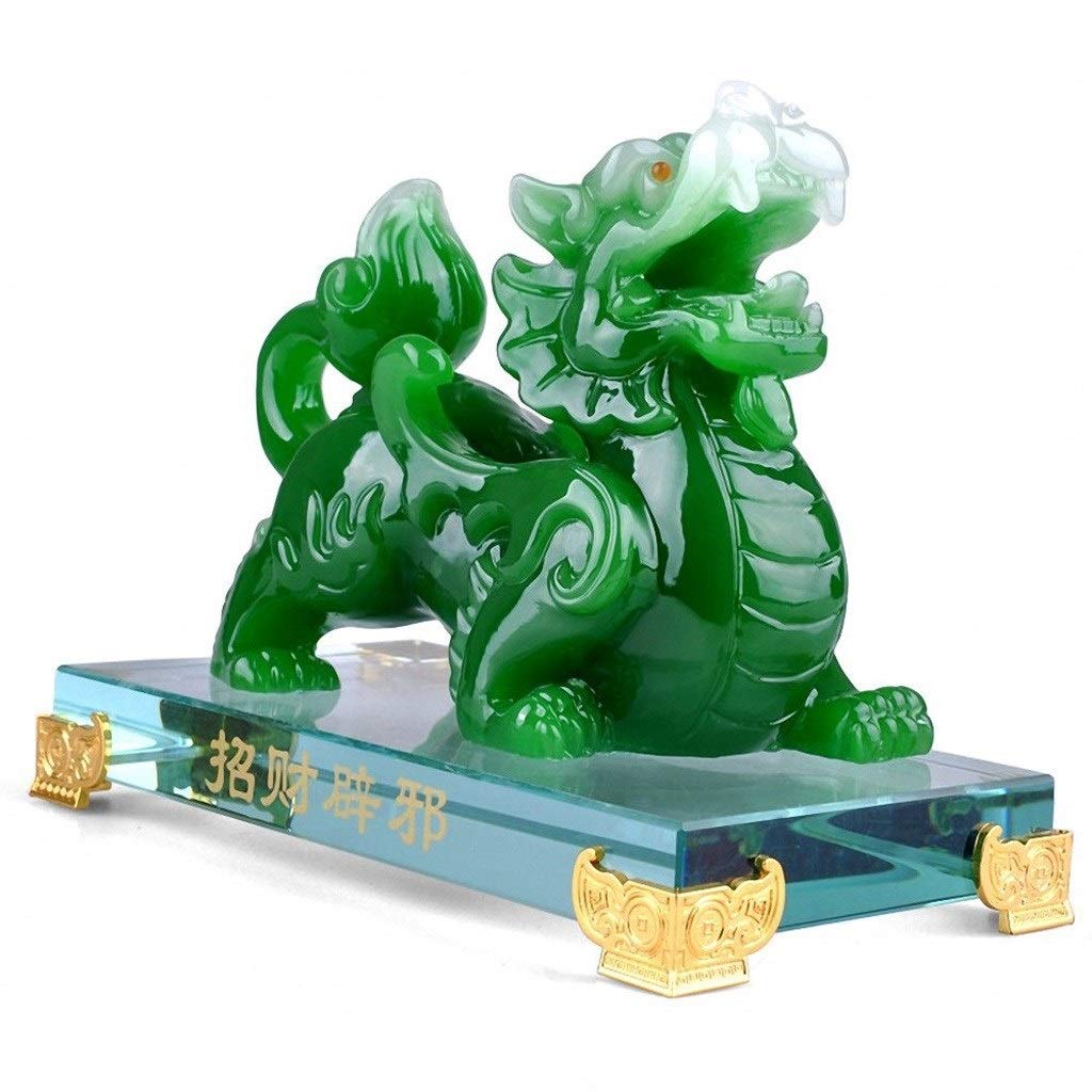 Statua Feng Shui, Feng Shui Gr80een Pi Yao/Pi Xiu Ricchezza Porsperity Statua r Soggiorno Feng Shui Mascotte Razione domestica Regalo di benedizione