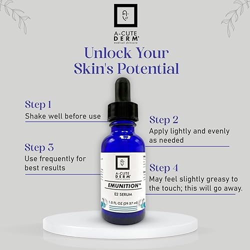 Miniatura 6 de A-Cute Derm Emunition E2 Suero Hidratante para Mejorar la Pérdida Hidratante Ayuda a Curar la Piel Sensible (1 oz)