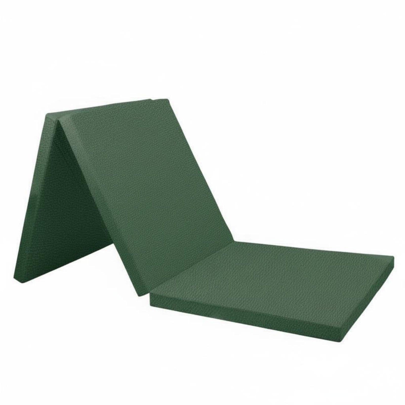 Folding Gymnastics Mat Foldable Design Three-Fold Exercise Mat Non-Slip Surface Thick Floor Cushion for Gymnasts, Kids, Home Gym, Dance Studio, School Army Green PVC Tri-fold 180605-image-13