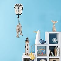 Vista 5 de Veclotch Ganchos para colgar en la pared, con temática de playa, para colgar en la pared, para baño, dormitorio, sala de estar