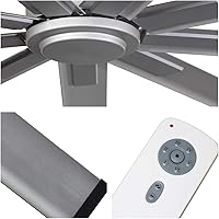 Vista 5 de Big Air - Ventilador de techo industrial para interiores y exteriores con control remoto, Plateado, 96-Inch