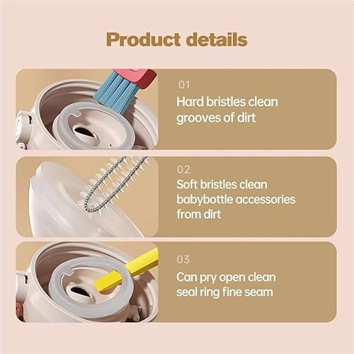 Miniatura 3 de Cepillo de limpieza de tapa de taza 3 en 1, cepillo limpiador giratorio multiusos para tazas de café, espacio de tapa, cepillo de limpieza portátil