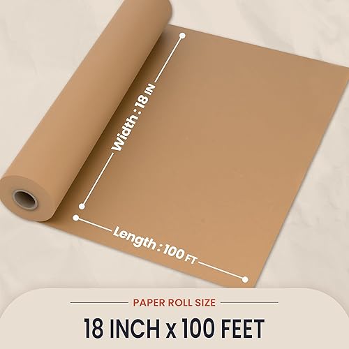 Miniatura 3 de Rollo de papel kraft marrón de carnicero, rollo de papel marrón de 18 pulgadas x 100 pies para envolver y ahumar carne, papel de barbacoa para la