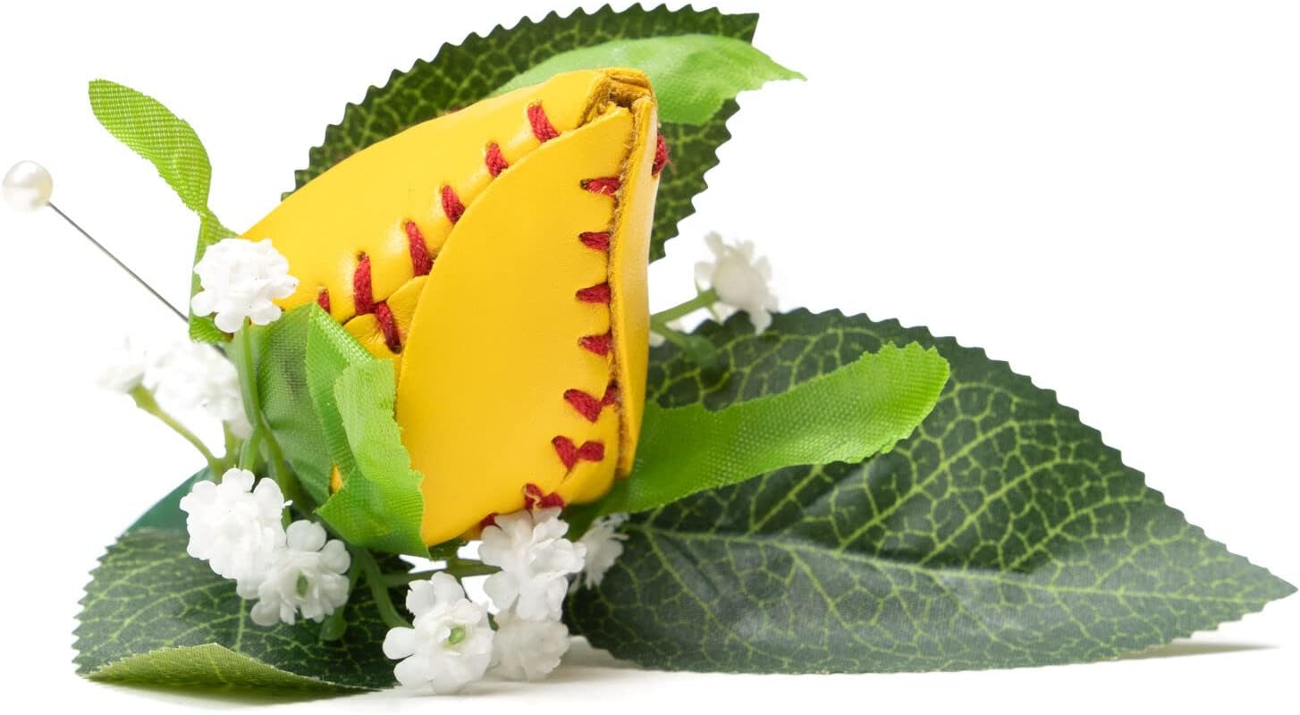 ChalkTalkSPORTS Softball Rose Bouquet | Half Dozen | Genuine Softball Leather