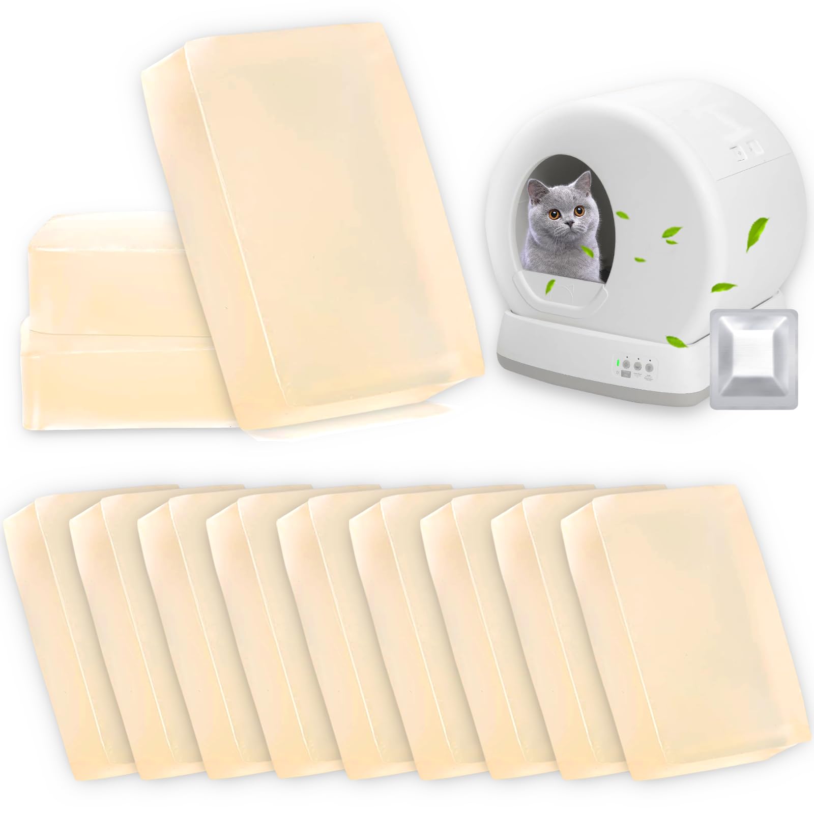 12 Packs Cat Litter Deodorizer Compatible with Meowant Self-Cleaning Cat Litter Box, Pet Deodorizer Odor Eliminator, Cat Litter Odor Control,Suitable for MW-SC01/MW-SC02/MW-SC03/ MW-SC09 Litter Box