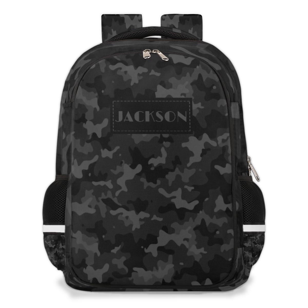 Personalized Kids Backpack Custom Backpack Schoolbag Children Bookbag for Boys & Girls Black Camo Pattern