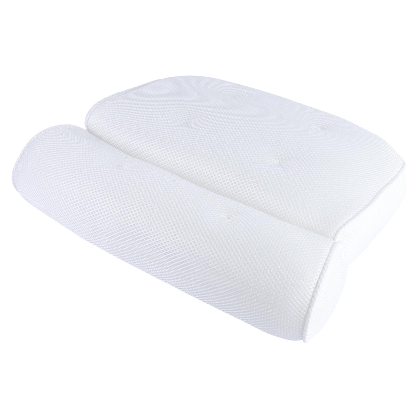 Oreiller de bain respirant Healvian avec ventouses pour le cou blanc