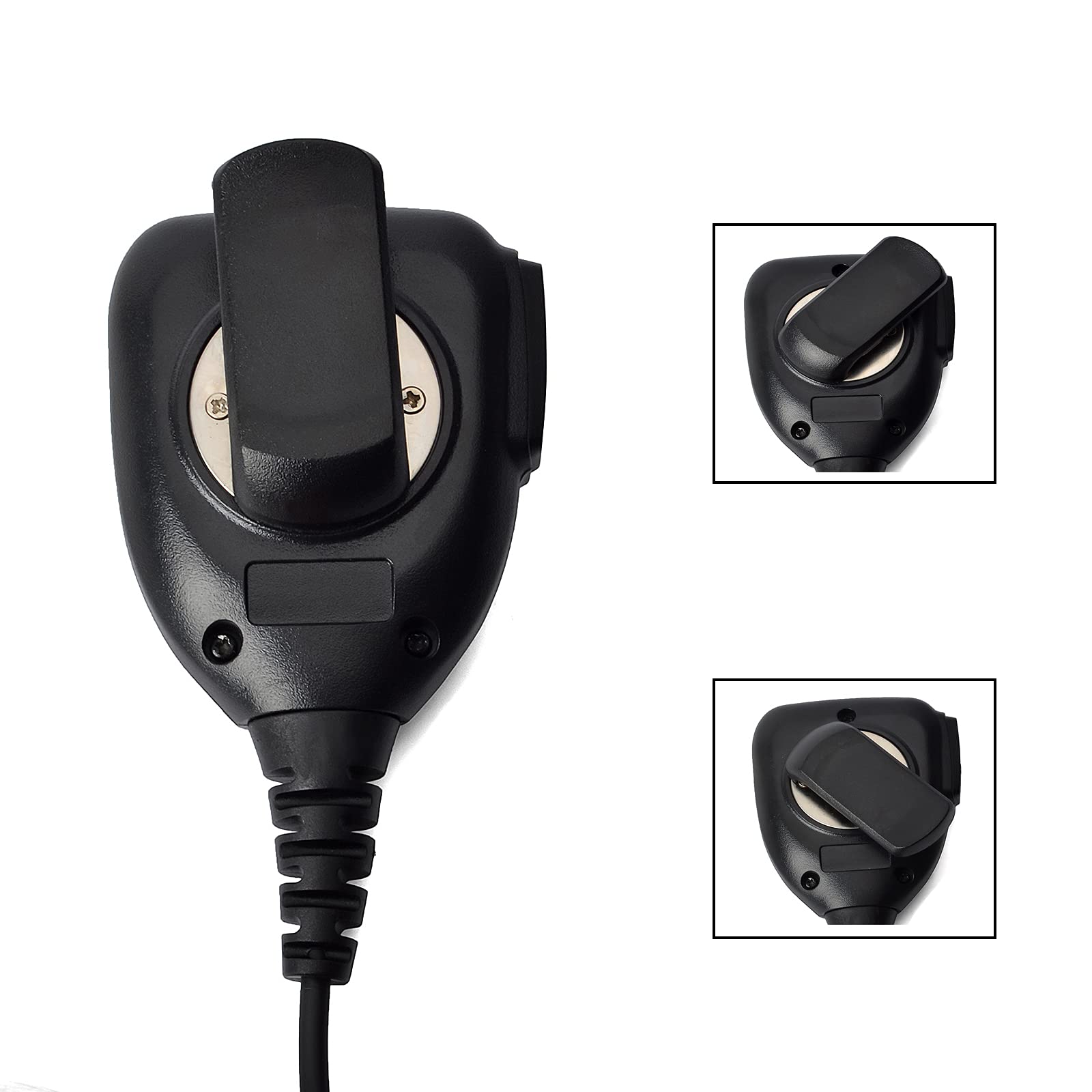 TWAYRDIO Altoparlante portatile Microfono a spalla radio bidirezionale Microfono a spalla per radio Motorola CP200 CP200D CP185 Yaesu FT-4XR FT-65R FT-25R, design compatto, cavo a spirale a lunga (2)