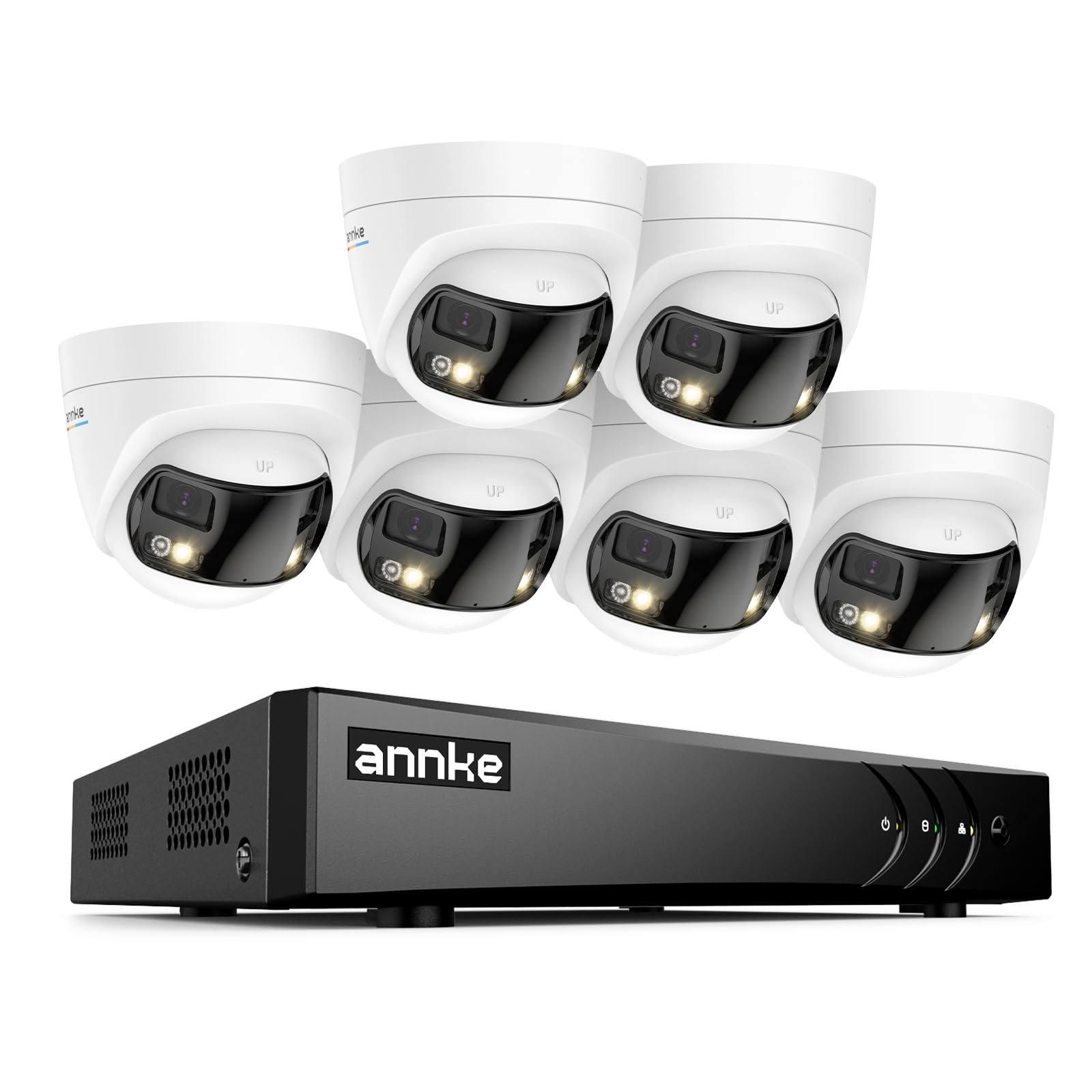 ANNKE 3K Lite H.265+ 8-kanałowy rejestrator DVR, kamera do monitoringu, zestaw zewnętrzny, 6 x analogowy, przewodowa kamera bezpieczeństwa 3K Dual Lens do rozpoznawania ludzi/pojazdu, noktowizor, IP67