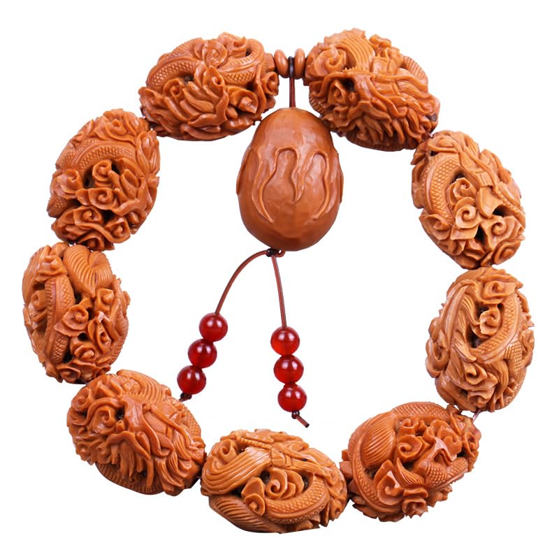 Amazon.co.jp: オリーブの核手彫り手串竜男士九龍の核彫り透かし彫り純