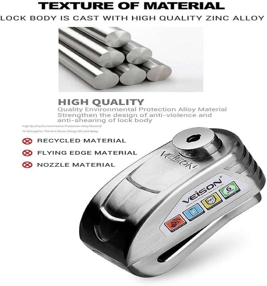 渡邉 ディスクロック ディスクロック ＆ ストッピングワイヤー セット バイク用 110dB