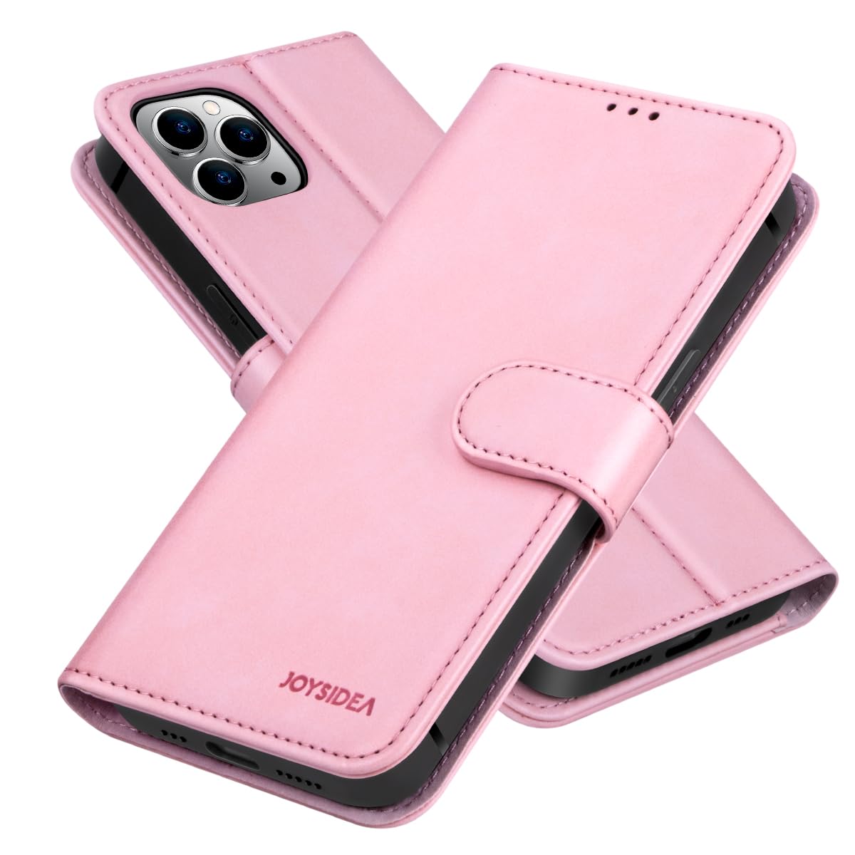 JOYSIDEAiPhone 12 Pro Max Wallet Case, PU Leather Magnetic Flip Folio Phone Case with Credit Card Holder, Stand & Shockproof Cover for iPhone 12 Pro Max 6.7 inch, Pink