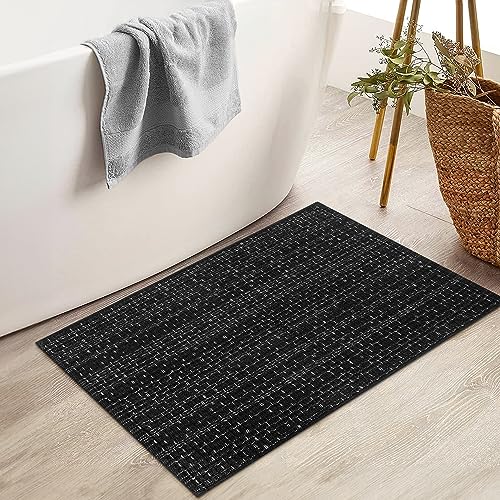 Tapete Boho de Algodón, 2x3 pies, Negro miniatura 1