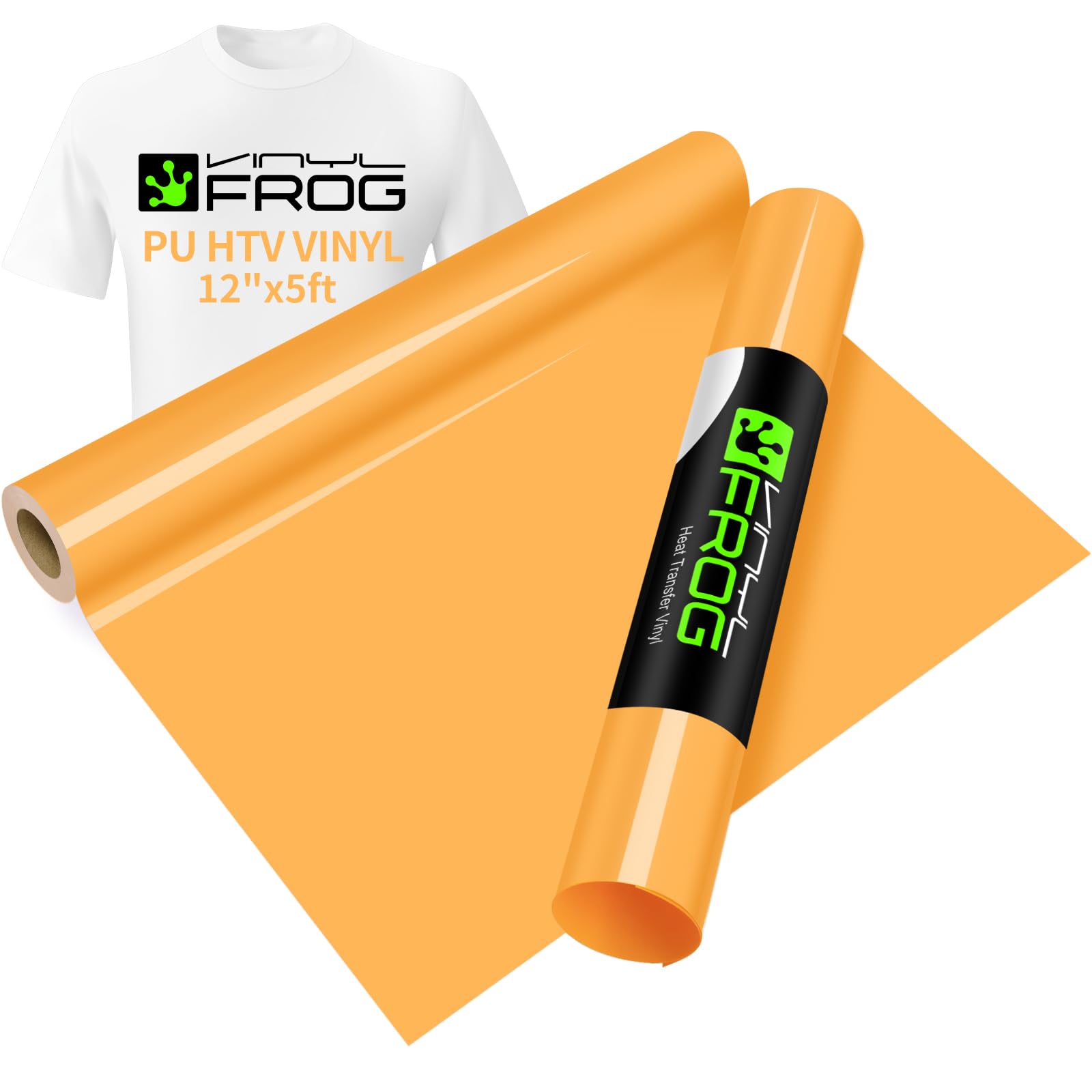 VINYL FROG Pale Orange Heat Transfer Vinyl Roll 12" x5ft Matte HTV Vinyl