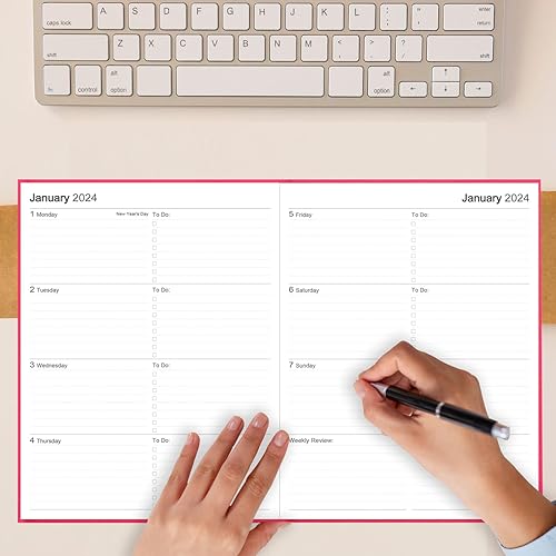 Miniatura 7 de Agenda 2024  Agenda semanal 2024 de 8.5 x 11 pulgadas, de enero de 2024 a diciembre de 2024, agenda semanal y mensual 2024 con cubierta de tela,