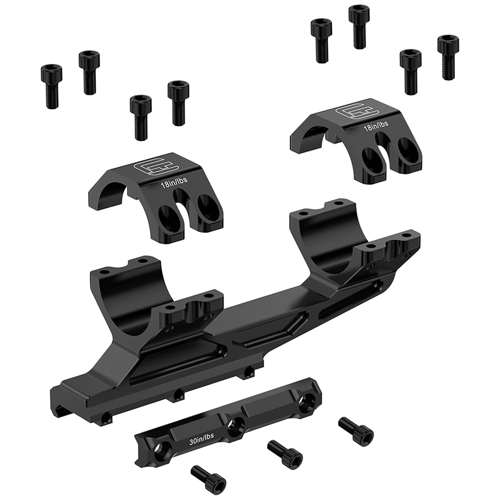 WestHunter Optics Präzisions-Cantilever-Picatinny-Montage für Zielfernrohre, 30mm/34mm Rohrdurchmesser, Versetzte Doppelte Ringe, Leichter Einteiliger Zielfernrohr Montage - Libelle | Basismodell