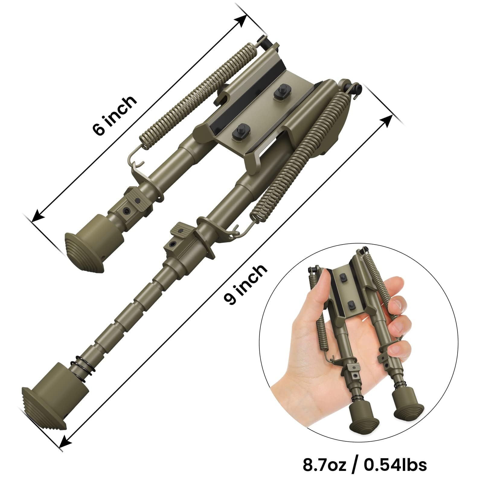 Feyachi B13 Mlok Bipod Rilfe leggero da 15 a 22 cm, attacco diretto al sistema Mlok per caccia e tiro