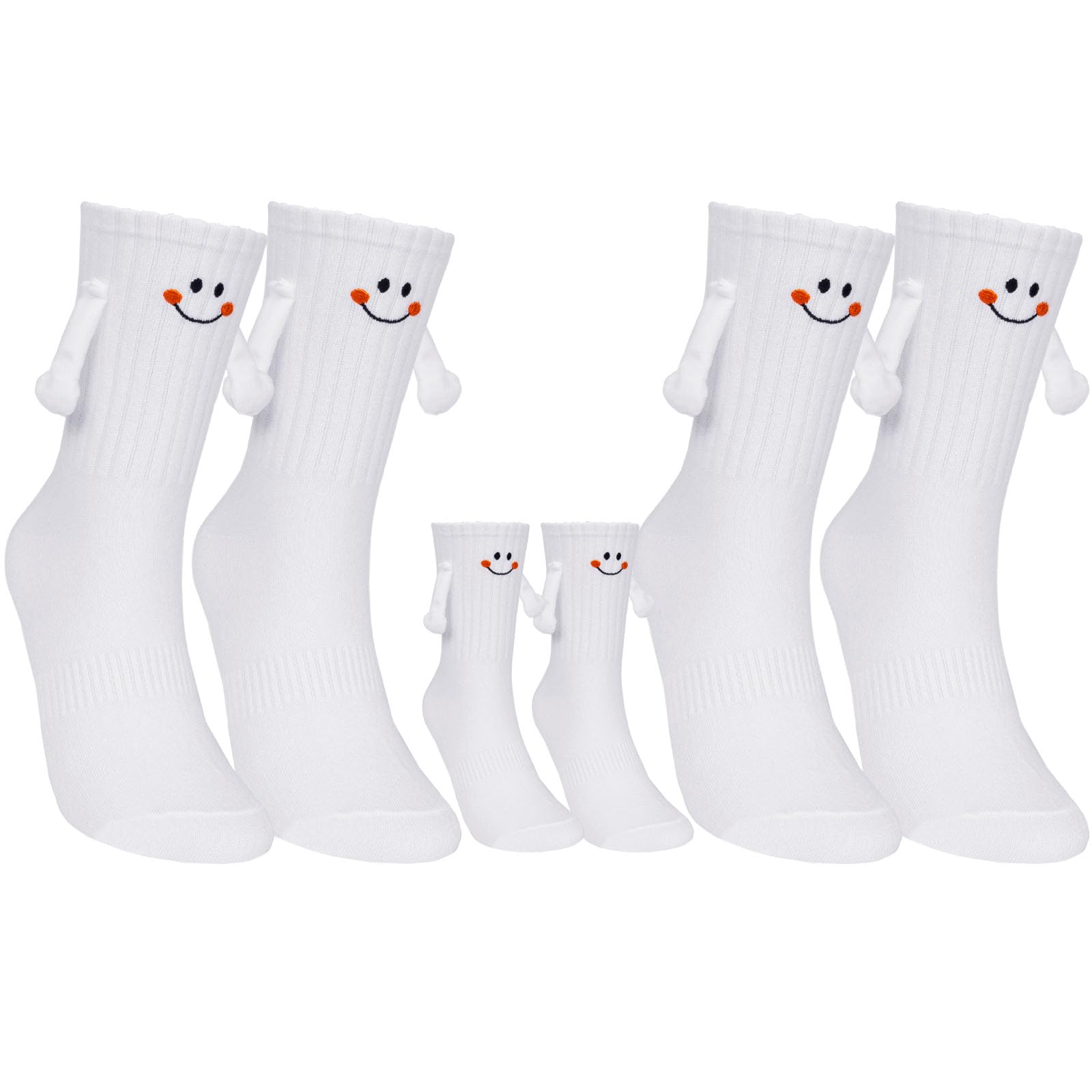 COZYMATE 3 Pairs Hand Holding Socks Magnet Novelty Socks that Hold Hands | Funny Socks for Couples Family Parent-Child, Valentine Gag Gift Matching Gift Idea