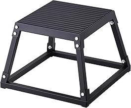 VEVOR Plyometric Jump Box, 18 Inch Plyo Box, Steel Plyometric Platform and Jumping Agility Box, Anti-Slip Fitness Exercise Step Up Box for Home Gym Training, Conditioning Strength Training