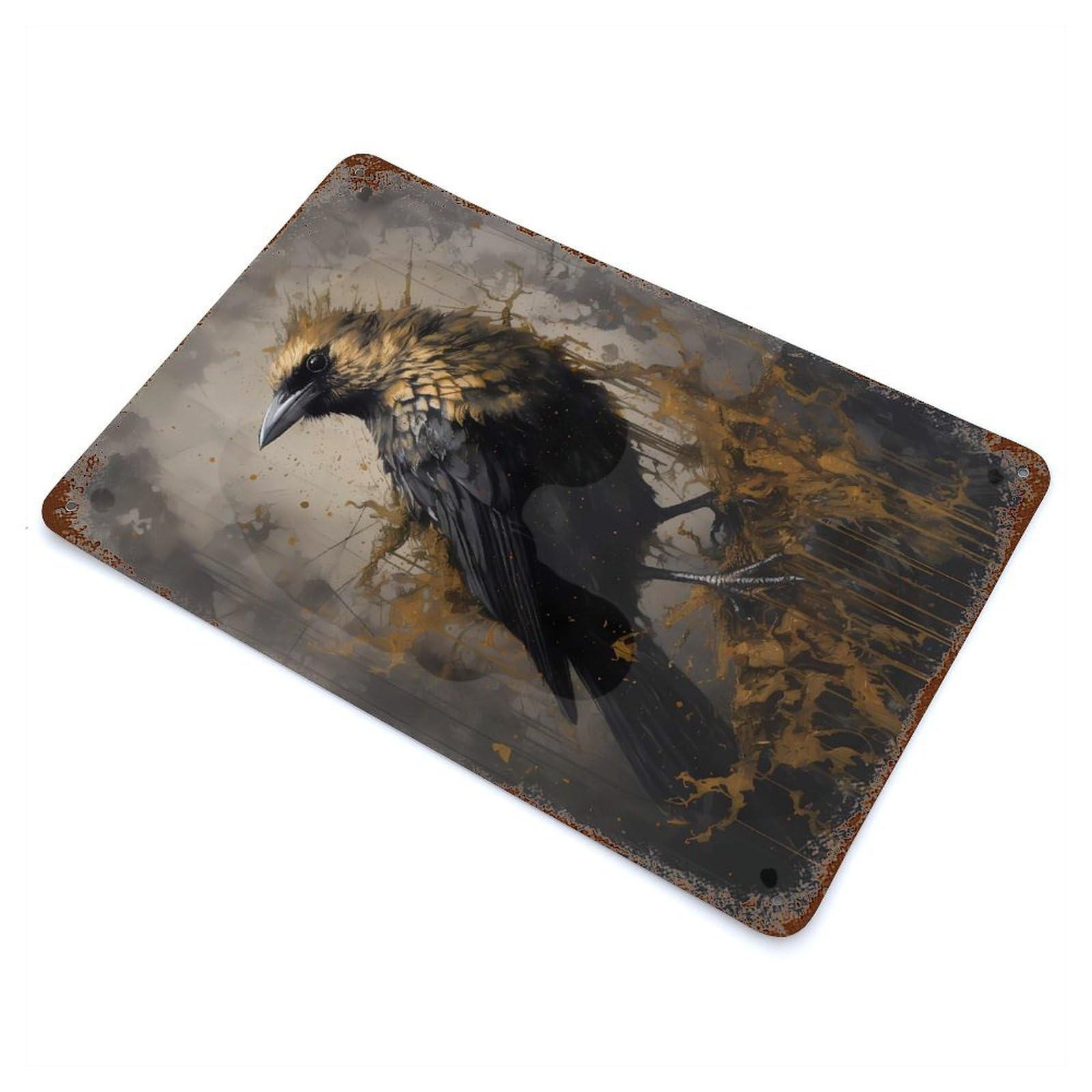 Decorative Tin Sign Sparrow Beloved 11.8"x7.9", Novelty Wall Decor for Shed, Workshop And Garage Wall Decor