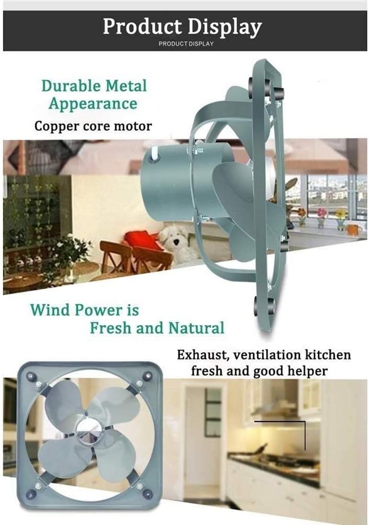 Exhaust Fan,12 or Shutter Mounted,Vent Fan for Home Attic, Kitchen Range Hood