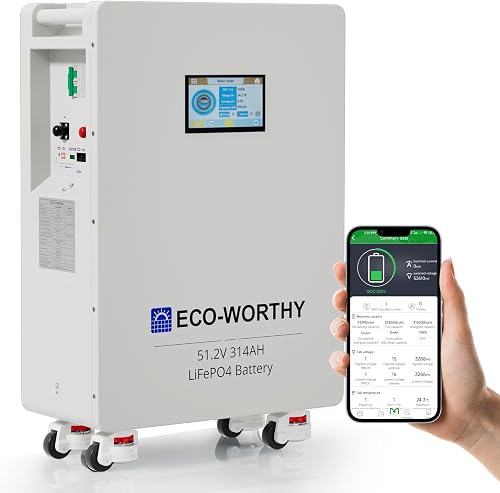 ECO-WORTHYBatterie Lithium 48V 314Ah，stockage d'énergie 1…