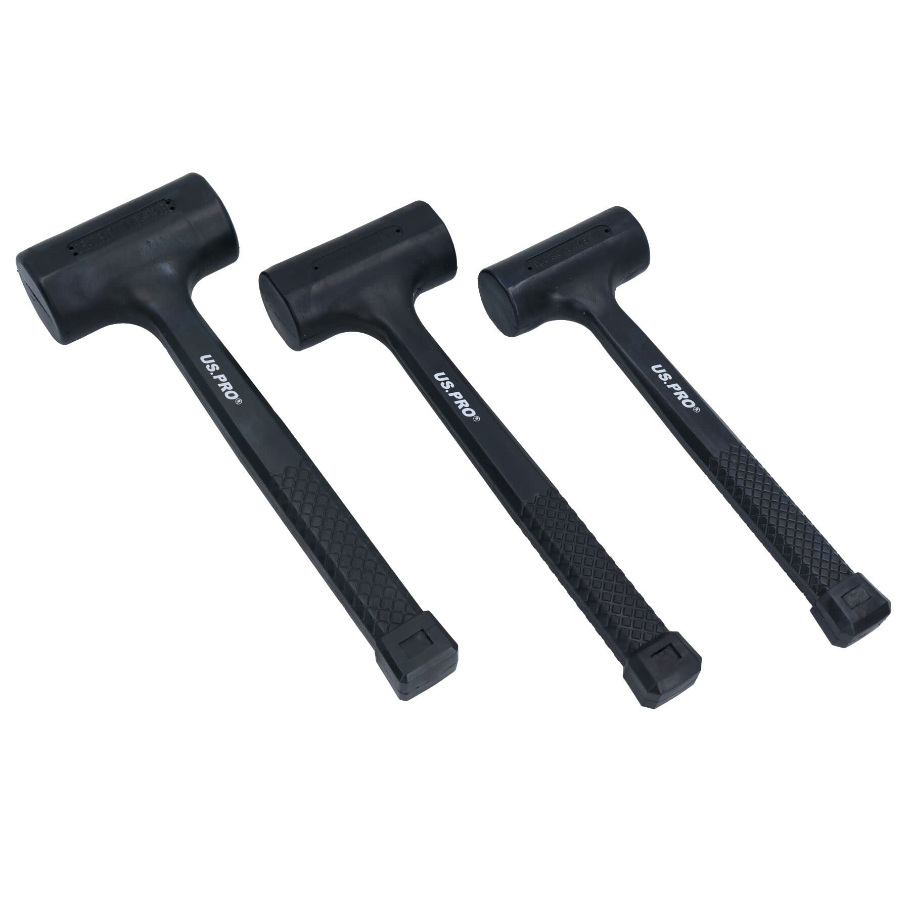 3pc Dead Blow Hammer Set Mallet Shot Loaded Head Impact Recoil 0,5 kg 2 libbre 1,4 kg