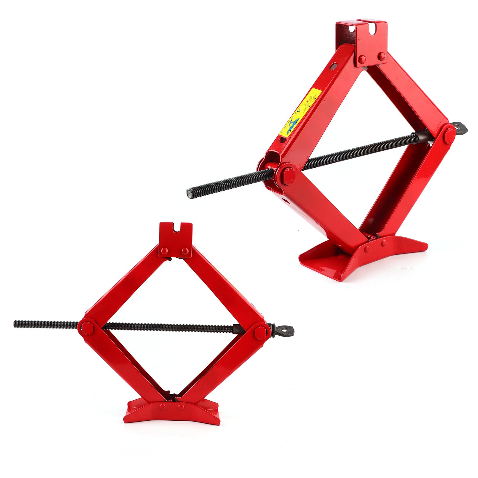 Jack de Tijera, Base Extra Ancha, Fácil de Neumáticos, Material de Hierro Rojo, para Maletero de Coche Al Aire Libre (2T)