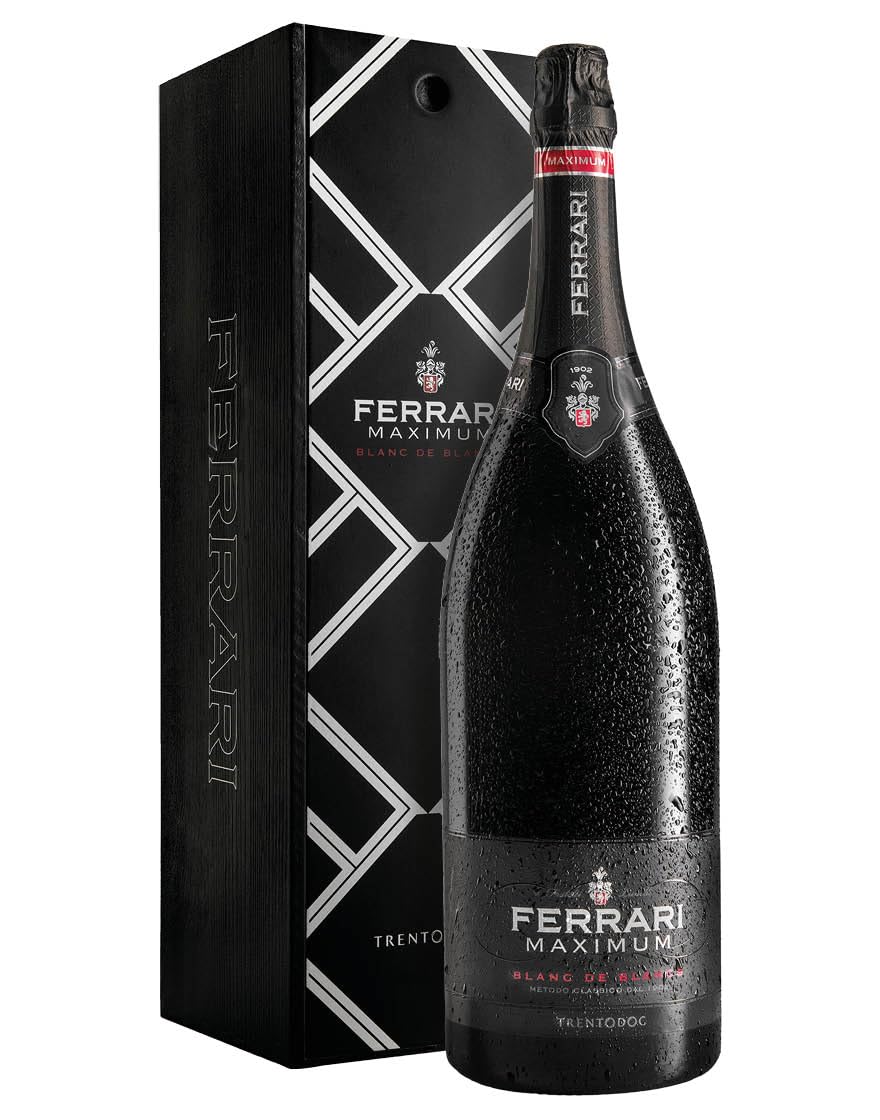 Trento DOC Brut Maximum Blanc de Blancs Ferrari, Jeroboam 3 ℓ, Cassetta di legno