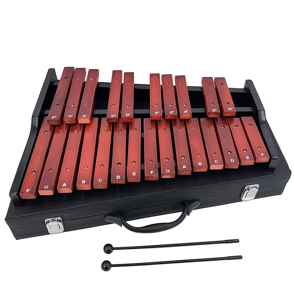 Set di strumenti a percussione xilofono in legno, con 2 mazzuole e custodia per il trasporto, professionale, per adulti e bambini