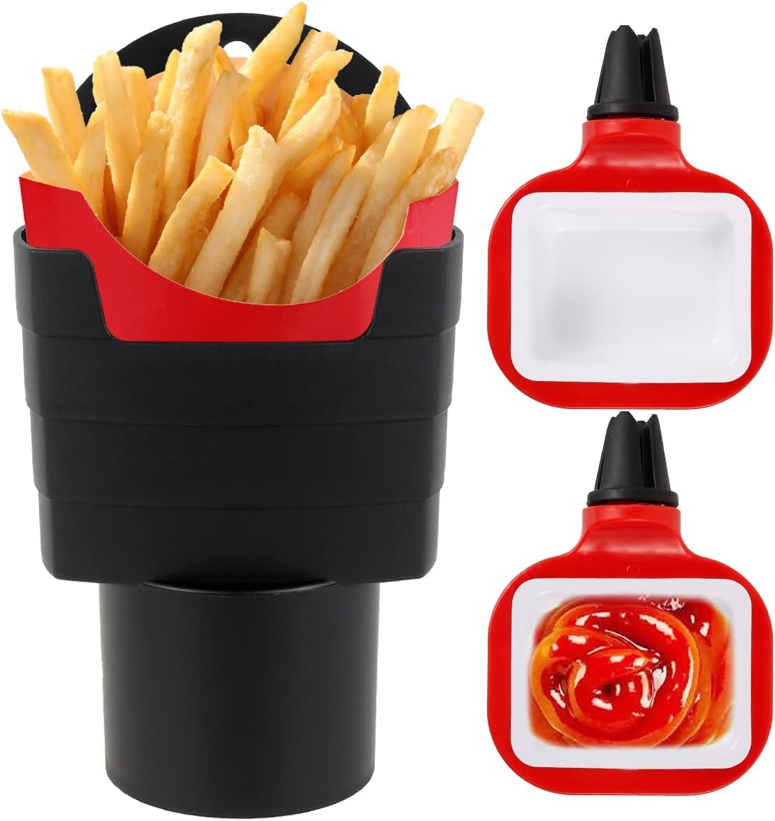 French Fry Cup Holder for Car, 3Pcs Car Dip Clip Interior Ketchup Stand
