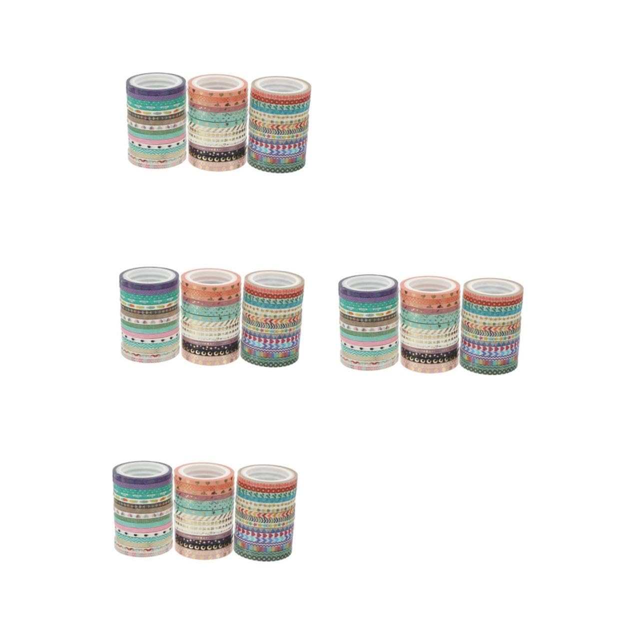 TEHAUX 192rotoli Decorativo Washi Per Adesivi Multi- Per e Scrapbook Facili Strappare Residui Per