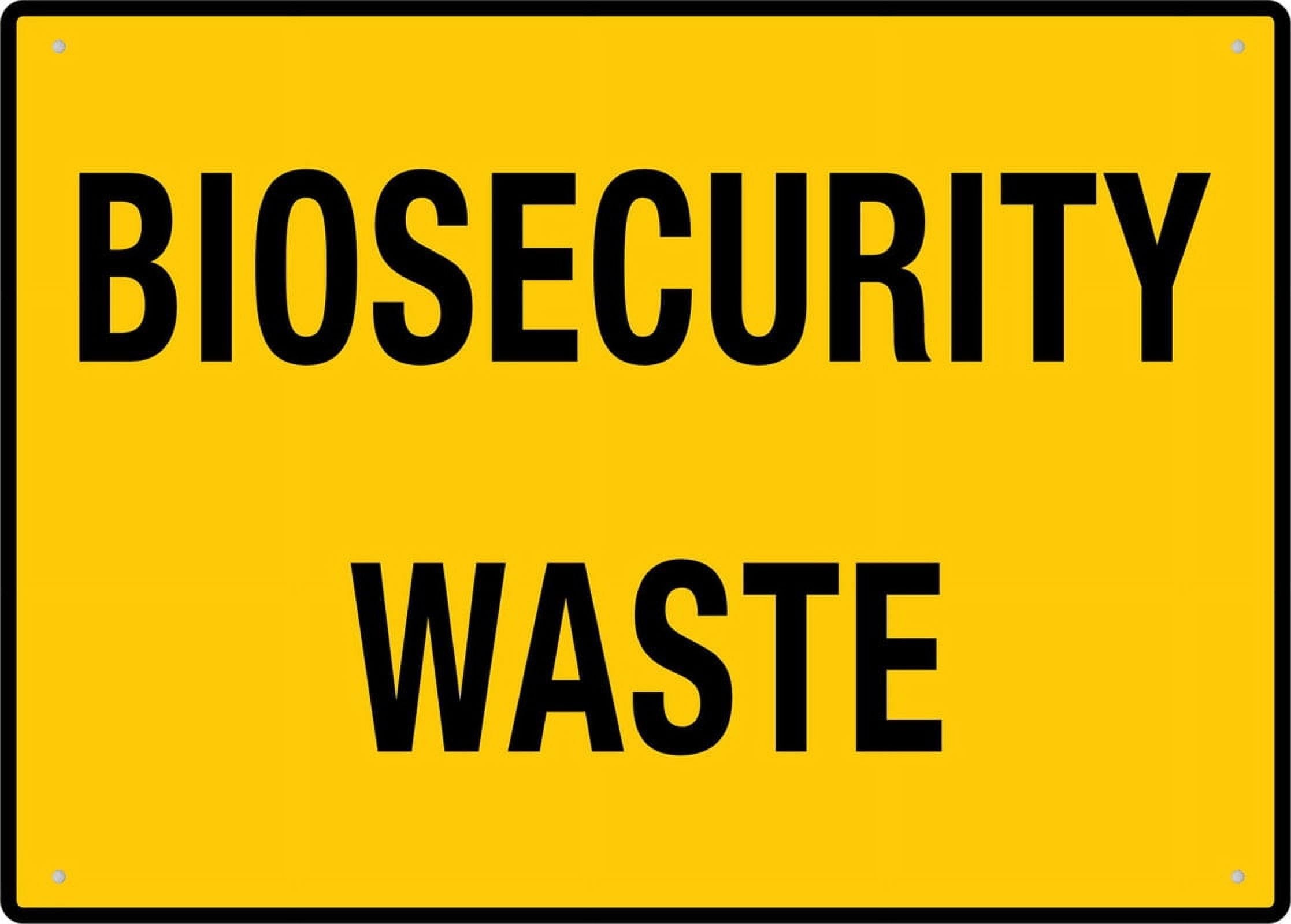 Peiyeety A02 Biosecurity Waste Sign 12X16 Inches Metal Sign, Rustproof Aluminum, Multicolor