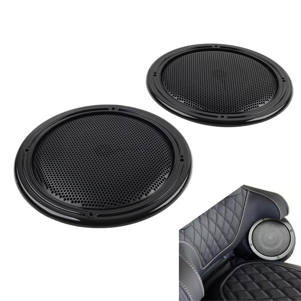 GZYF 2pcs Rear Pod Grill Speaker Tour Pack Pak Mesh Cover ABS All Black For Electra Tri Glide FLHTCU/L, FLHTCLTC, Road Glide Ultra FLHTK/L Motorbike