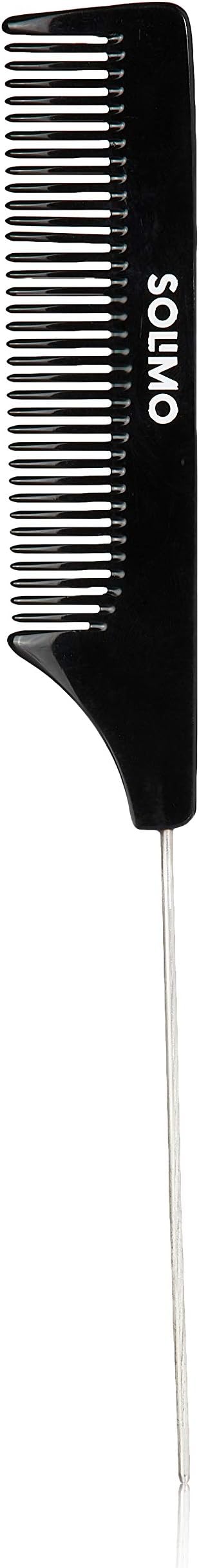 Amazon Brand - Solimo Handmade Black Fine-Tooth Pin-Tail Comb, 27.5 cm x 8 cm