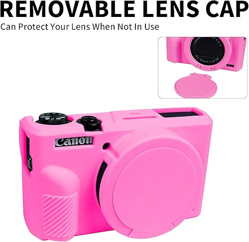 Miniatura 75 de Easy Hood Funda para cámara digital Canon Powershot G7 X Mark III, funda protectora de silicona suave con cubierta de lente extraíble para cámara