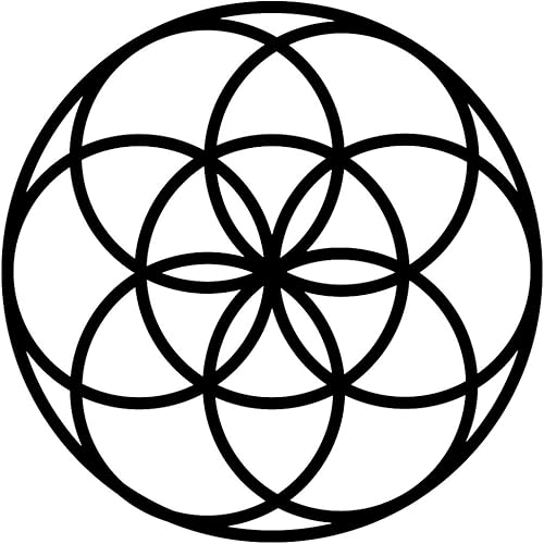 Miniatura 3 de Calcomanía de vinilo para pared, patrón de círculo de semilla de la vida, 23 x 23 pulgadas, geometría sagrada moderna para el hogar, dormitorio,