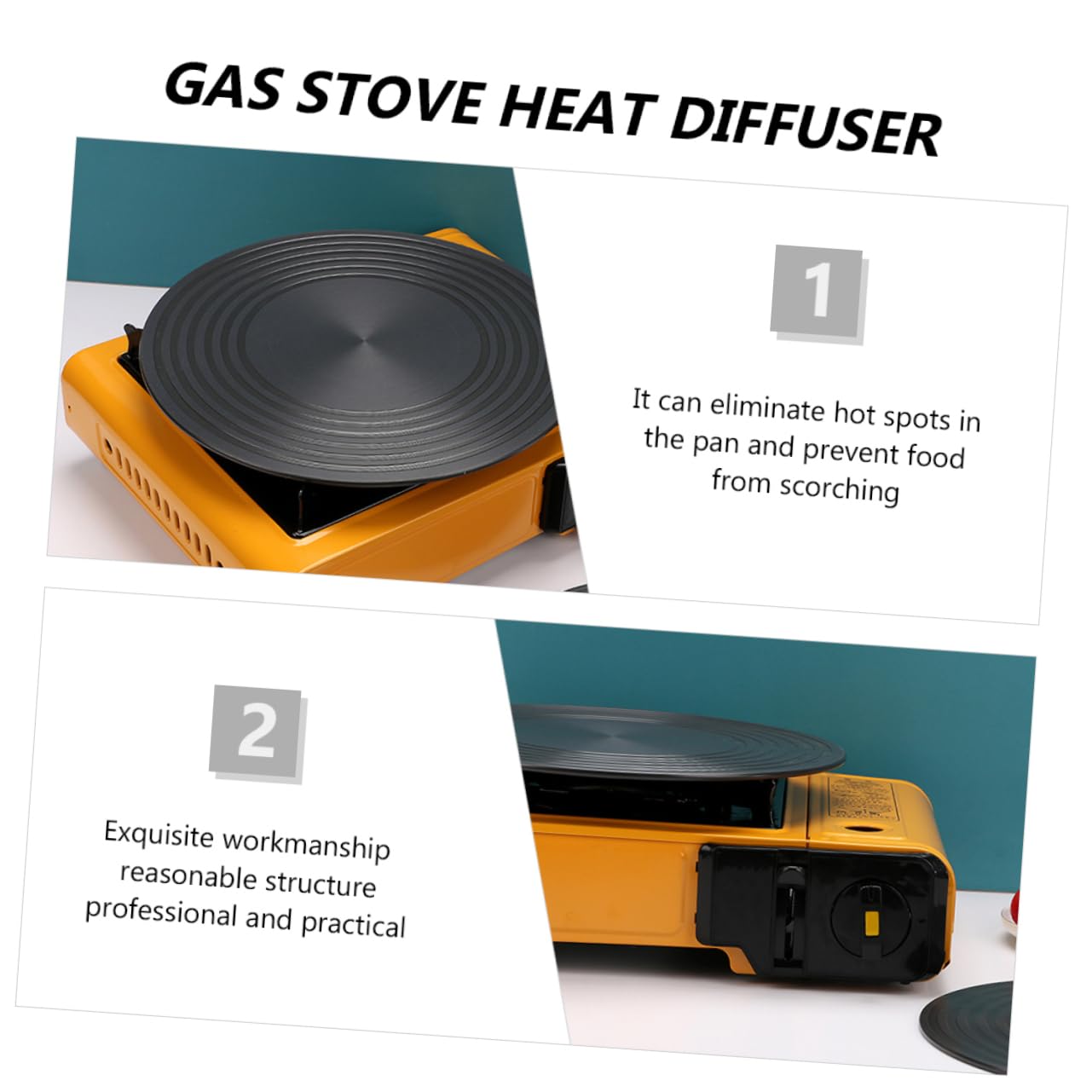 Sosoport Difusor de Calor Redondo de Aluminio y Accesorio para Cocina Que Ahorra y Protege Alimentos Bandeja de Descongelación Rápida de 28 Cm para Estufa de Gas
