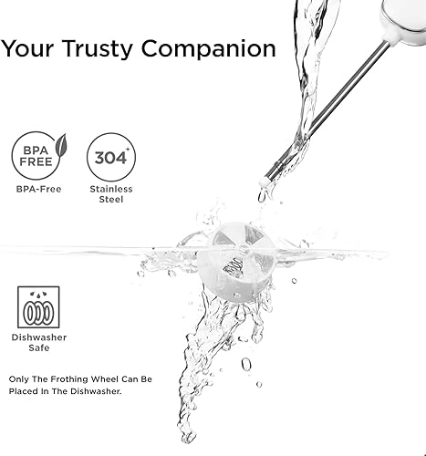 Miniatura 9 de Kitchen Mama Silkwhisk - Espumador eléctrico de leche de mano, mini mezclador de bebidas y máquina de espuma fría, varita espumadora para café,