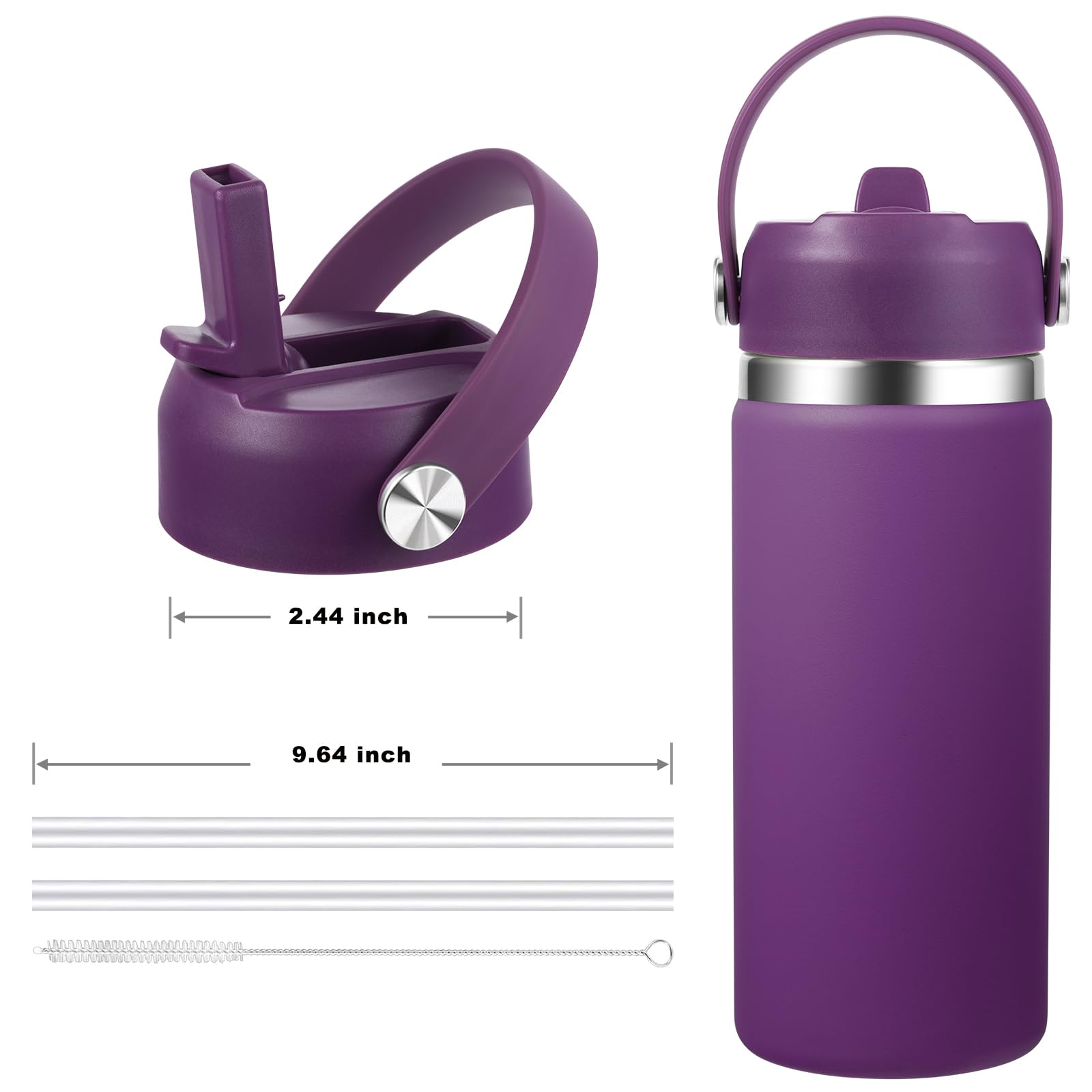 Straw Lid for Hydro Flask Wide Mouth, Lids with Straw for Hydroflask 12 16  18 20 32 40 oz Wide Mouth,Replacement Straw Cap for Hydroflask,Top Sport  Bottle Accessories,Eggplant Purple : Buy Online