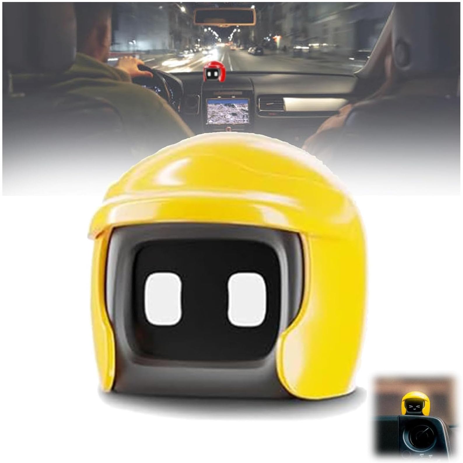 Poki Car Robot Driving Buddy - Interactive Dashboard Helmet Partner for Car