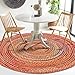 Hausattire Bohemian Braided Rug 5' Round - Multi Color, Rustic Hand Woven Rag Rugs for Kitchen, Kids Bedroom, Living Room | Colorful Farmhouse Pet Friendly Reversible Decorative Carpet