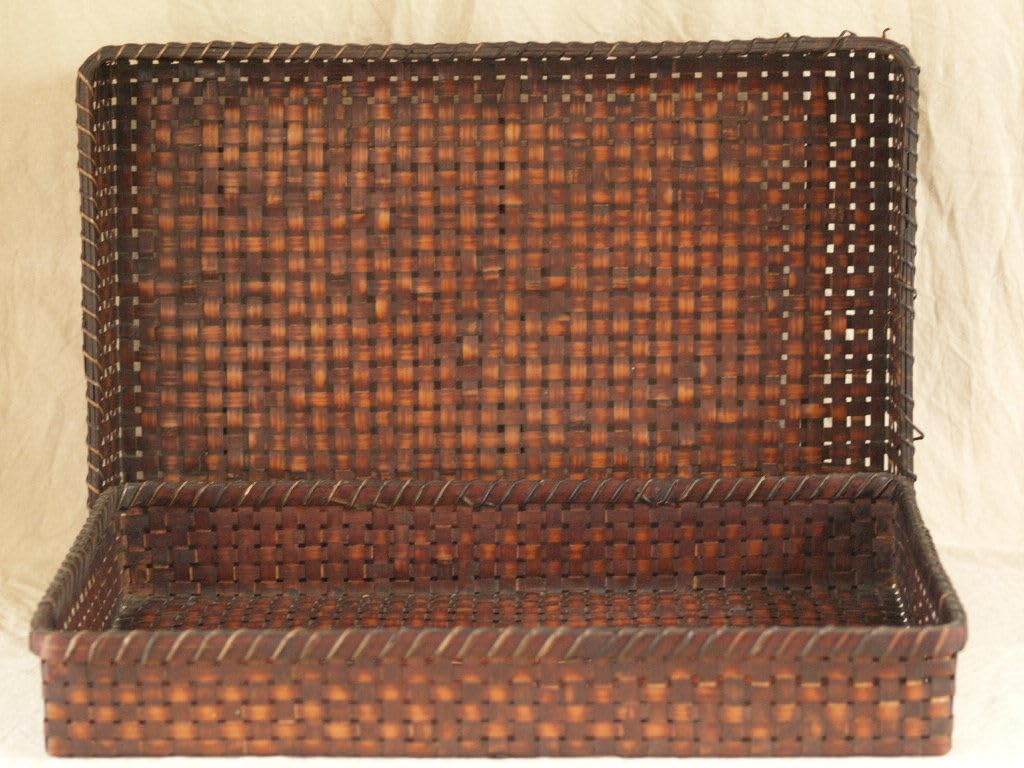 Amazon.co.jp: 大正時代漆塗り竹編み衣桁63cm収納箱和服収納収納