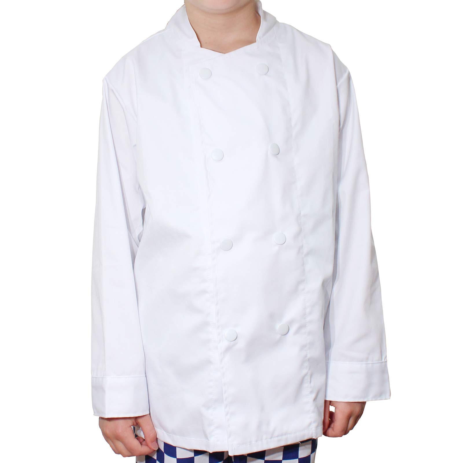 Children's chef jackets kithchen cooking fun in various sizes and colours (7-9yrs, White)