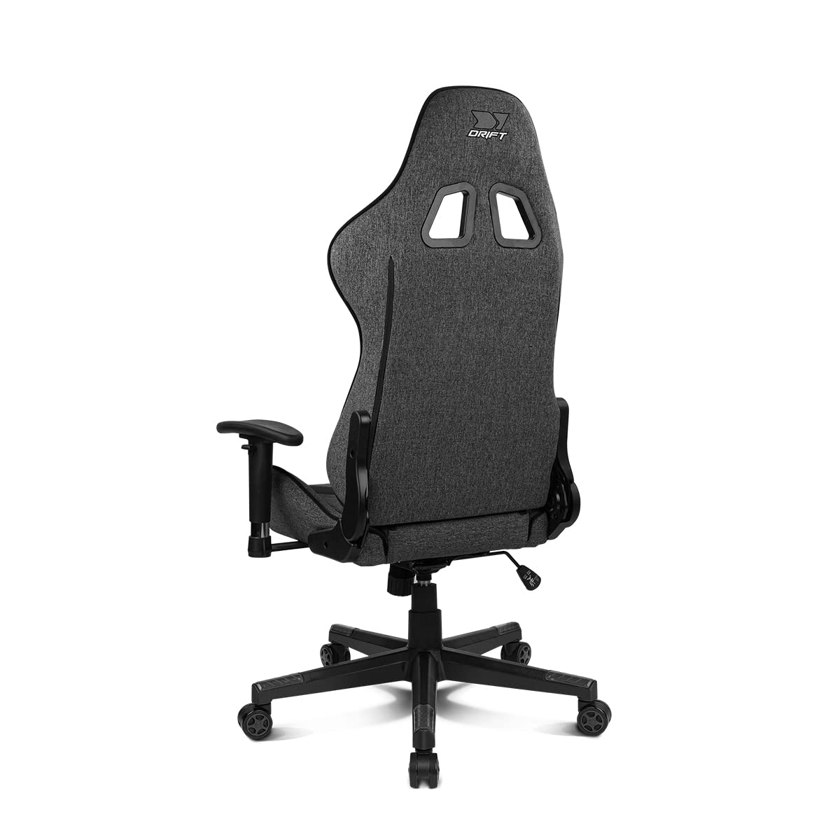 DRIFT Gaming Chair DR90 -DR90DGB - Fotel do gier, oddychająca tkanina, tapicerowane podłokietniki 2D, wzmocniona nylonowa podstawa, tłok klasy 4, pochylenie, poduszka lędźwiowa/szyjna, szary/czarny