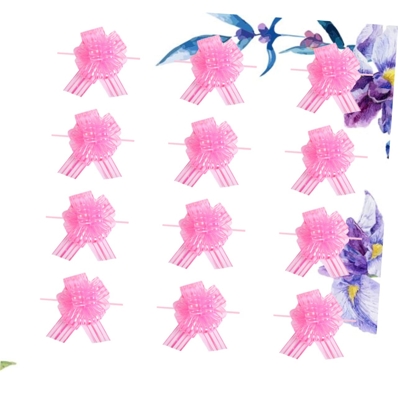 FOMIYES 36 Piezas Tirar Lazos para de Navidad del árbol de Navidad Lazo de Organza moños navideños bombonera de Boda decoración de Lazos de Boda Rosa