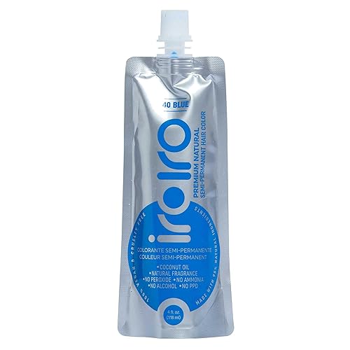 Iroiro Natural Premium Tinte semipermanente para el cabello, 40, azul, 4 onzas