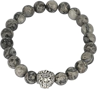 Men Beads Lion Head Bracelet ,Free Size , Multi Color